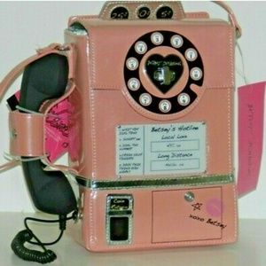 Betsy Johnson working pink retro Payphone purse